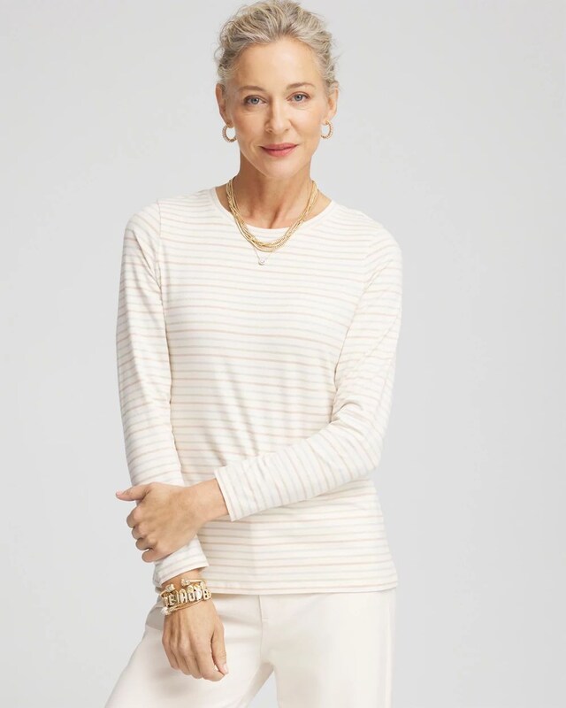 Touch of Cool Shine Stripes Layering Tee